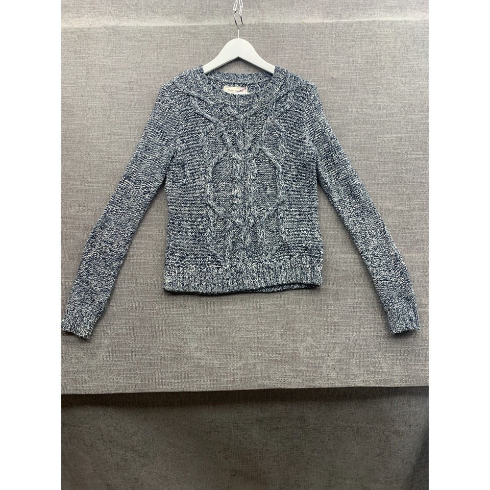 Abercrombie & Fitch Sweater Womens XS Marble Gray Cable Knit Crew Neck Pullover